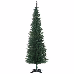 HOMCOM 6FT Pencil Artificial Christmas Tree with Solid Stand Tips Green - Additional view 8