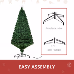 HOMCOM 5FT Pre-Lit Fibre Optic Christmas Tree Artificial Holiday DÃ©cor Metal - Additional view 4