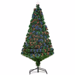 HOMCOM 5FT Pre-Lit Fibre Optic Christmas Tree Artificial Holiday DÃ©cor Metal - Additional view 8