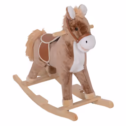 HOMCOM Kids Rocking Horse Wooden Plush Age 3+ Children Ride On Toy Rocker Baby - Additional view 8