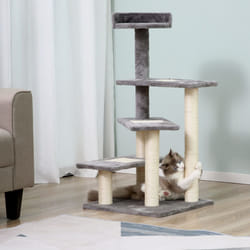 PawHut Cat Tree Activity Centre Kitten Climbing Tower Scratching Post Plush