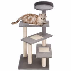 PawHut Cat Tree Activity Centre Kitten Climbing Tower Scratching Post Plush - Additional view 8