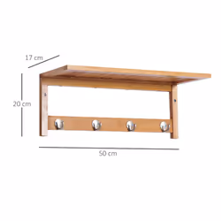 HOMCOM Wall Mounted Hallway Clothes Rack with Hanging Coat Hooks