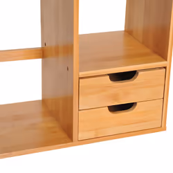 HOMCOM Desk Organiser Desktop Bookshelf 180 Degree Rotatable 2 Drawers Bamboo - Additional view 6
