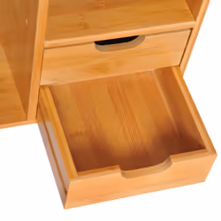 HOMCOM Desk Organiser Desktop Bookshelf 180 Degree Rotatable 2 Drawers Bamboo - Additional view 7