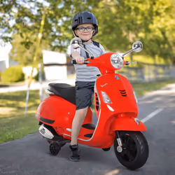 HOMCOM Kids Ride On Licensed Vespa Motorcycle 6V Boys Girls MP3 Music LED Lights