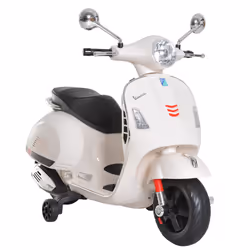 HOMCOM Kids' Ride On Vespa Licensed Motorcycle With LED Lights & MP3 Horn