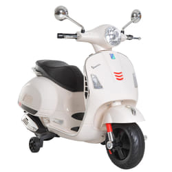 HOMCOM Kids' Ride On Vespa Licensed Motorcycle With LED Lights & MP3 Horn