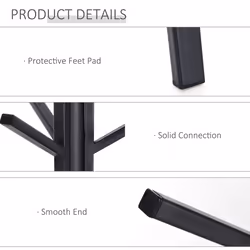 HOMCOM 180cm Free Standing Coat Rack Metal Shelf Holder Stand Hat Hanger Black - Additional view 4