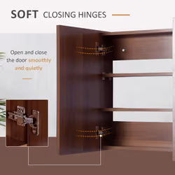 kleankin 63Wx60H cm Double Door Wall-Mount Bathroom Mirrored Cabinet Medicine - Additional view 5