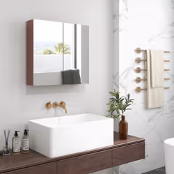 kleankin 63Wx60H cm Double Door Wall-Mount Bathroom Mirrored Cabinet Medicine - Additional view 6