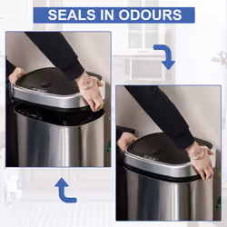 HOMCOM Sensor Dustbin Touchless Trash Can Automatic Stainless Steel 48L - Additional view 5