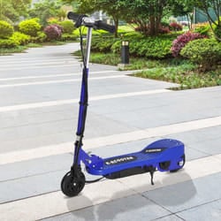 HOMCOM Foldable Kids Electric Scooter, for Ages 7-14 Years, Blue