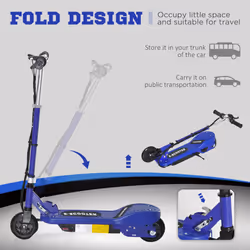 HOMCOM Foldable Kids Electric Scooter, for Ages 7-14 Years, Blue
