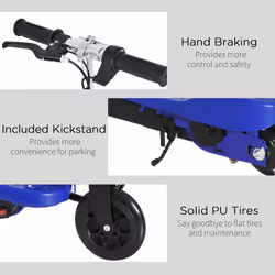 HOMCOM Foldable Kids Electric Scooter, for Ages 7-14 Years, Blue - Additional view 4