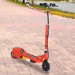 HOMCOM Foldable Kids Electric Scooter, for Ages 7-14 Years, Red