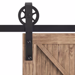 HOMCOM 6.6ft Sliding Wood Barn Door Hardware Kits Track Industrial Style A Set - Additional view 6