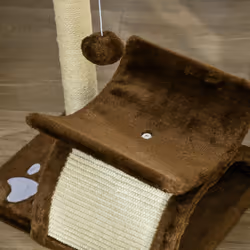 PawHut Cat Tree Plush Scratcher Kitty Activity Play Centre Tunnel Dangling Ball - Additional view 6