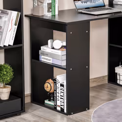 HOMCOM 120cm Computer Desk Bookshelf Writing Table 6 Shelves Black - Additional view 5