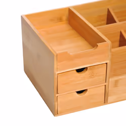 HOMCOM Organiser Holder Multi-Function Storage Caddy Drawers Natural Bamboo - Additional view 6