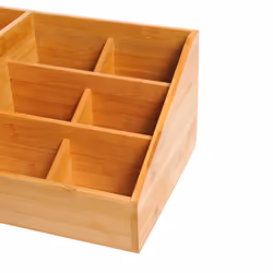 HOMCOM Organiser Holder Multi-Function Storage Caddy Drawers Natural Bamboo - Additional view 7