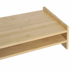 HOMCOM Monitor Riser Laptop PC Plinth Stand Desktop Organiser W/ Drawer Bamboo - Additional view 8