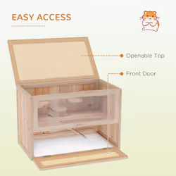 PawHut 2 Levels Wooden Hamster Cage Mice Rodents Hutch Small Animals - Additional view 7