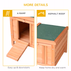 PawHut Wooden Rabbit Hutch Bunny Cage Guinea Pig House Pet Habitat Ferret - Additional view 4