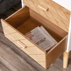 HOMCOM Bedside Table 2 Drawers Side Cabinet Wooden Storage Chest - Additional view 5