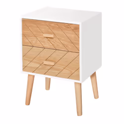 HOMCOM Bedside Table 2 Drawers Side Cabinet Wooden Storage Chest - Additional view 8