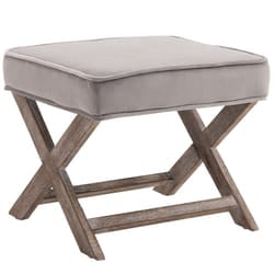 HOMCOM Vintage Footstool Padded Seat X Shape Chair w/ Velvet Cover