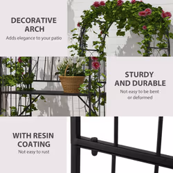 Outsunny Garden Arch Bench Outdoor Patio Trellis Arbor for Climbing Plant
