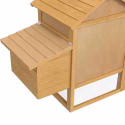 PawHut Chicken Coop Hen Cage Small Animal Hutch Nesting Box Outdoor Run Natural - Additional view 7