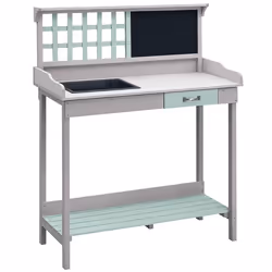 HOMCOM Outdoor Potting Table Bench Workstation with Wood Planting Shelves - Additional view 8