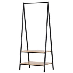 HOMCOM 2-Tier Garment Rack Storage Shelves Metal Coat Shoes Clothes Stand