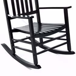 Outsunny Wooden Garden Rocking Chair Outdoor Furniture Deck Armchair Patio Swing