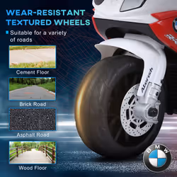 HOMCOM Electric Kids Ride on Motorcycle BMW Liscensed w/ Headlights Music Red - Additional view 4