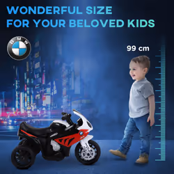 HOMCOM Electric Kids Ride on Motorcycle BMW Liscensed w/ Headlights Music Red - Additional view 5