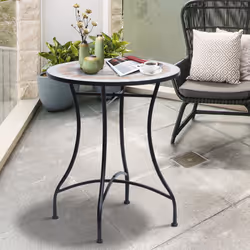 Outsunny Mosaic Table Round Ceramic Bistro Garden Furniture Side Bar Table Patio