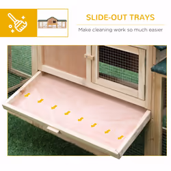 PawHut Rabbit Hutch Bunny Cage Guinea Pig House w/ Tray Ladder Outdoor Run - Additional view 4