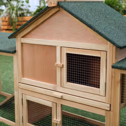 PawHut Rabbit Hutch Bunny Cage Guinea Pig House w/ Tray Ladder Outdoor Run - Additional view 6