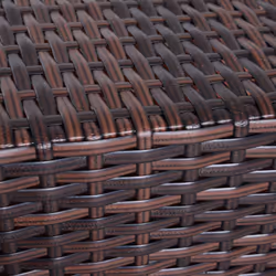 Outsunny Rattan Wicker Tea Coffee Table w/ Umbrella Hole Storage Space - Additional view 4