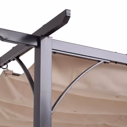 Outsunny Steel Pergola Gazebo | Outdoor Retractable Canopy