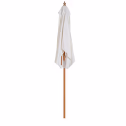 Outsunny Wooden Garden Parasol With 6 Bamboo Ribs - 2 x 1.5m
