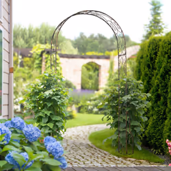 Outsunny Metal Garden Arch Arbour Rose Climbing Archway Plant Wedding Decorative