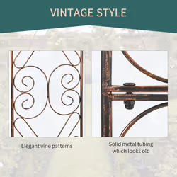 Outsunny Metal Garden Arch Arbour Rose Climbing Archway Plant Wedding Decorative