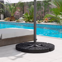Outsunny 4PC Umbrella Base Sun Parasol Stand Holder Weight Sand Water Filled