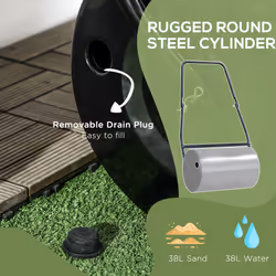 DURHAND Garden Lawn Roller 38L Steel Push Grass Mower Water Sand Filled - Additional view 4