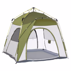 Outsunny 4 Man Pop Up Tent Camping Backpacking Dome Tent, Green - Additional view 8