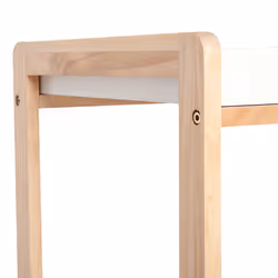 HOMCOM Mobile Serving Trolley Kitchen Cart Pine Wood Rolling Wheels White - Additional view 6